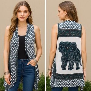 Lightweight Open-Front Vest – Artsy‎ Boho Lagenlook Layering Piece – Free Size